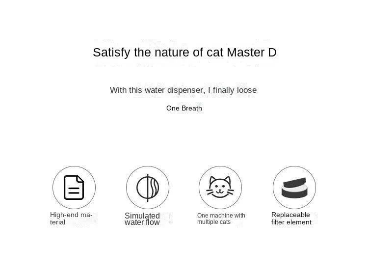 Fontana Automatica per Gatti — Silenziosa, Filtrante, USB 1.2L